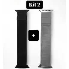 Kit 2 Pulseiras Magnética Para Smartwatch Relógio Original 38mm 40mm 41mm/42mm 44mm 45mm 49mm