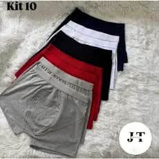 kit 10 Cuecas Boxer masculino Algodão premium shortinho tamanho: P/M/G/GG
