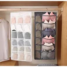 Organizador Dupla Face 30 Divisões: 12+18 Bolsos para Roupas Íntimas, Meias e Mais