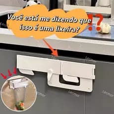 Lixeira Dobrável Montada Na Parede Suporte de Sacola Multiuso Para Cozinha  Banheiro