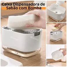 Porta Detergente e Esponja Organizador de Pia Dispenser Pump Dosador de Sabão Líquido Cozinha