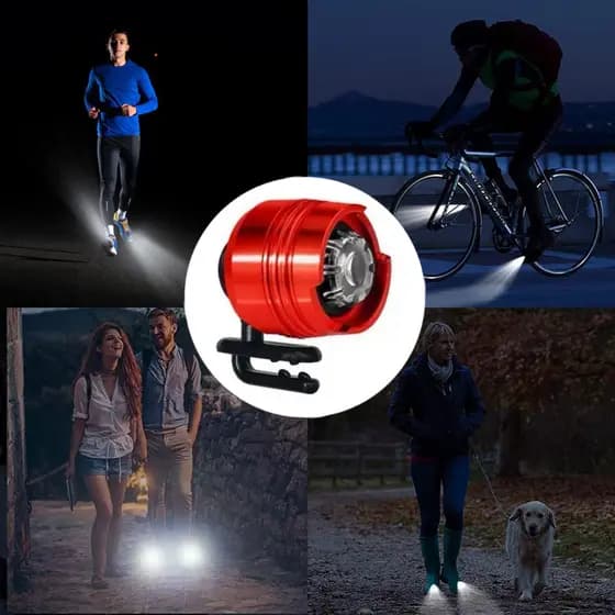 Mini Luz Noturna Portátil para Sapatos Tênis de Caminhada e Clogs Lanterna Pequena para Caminhar Correr Bike