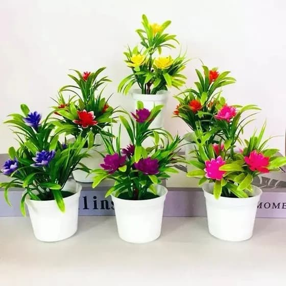 Kit 3 Vasinhos Plástico Branco Decorativo Para Suculentas Plantinhas Artificial Redondo