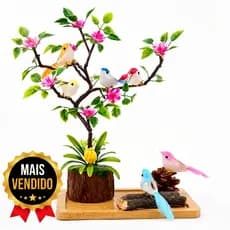 24 Passarinhos 10,05 cm Artificiais Pena Natural Coloridos Jardim Festas Decoração
