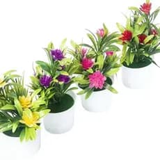 Kit 3 Vasinho De Plástico Branco Decorativo Para Plantas Suculentas Enfeite Para Sala e Escritório