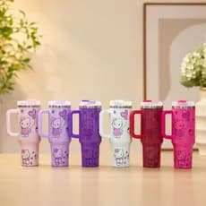 Copo Garrafa Térmico Hello--Kitt--Premium com Alça e Canudo 1200ml