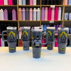 Copo Garrafa Térmica Canudo 1200ml Personalizado Batman