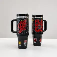 Copo Garrafa Térmica Time Personalizado com Canudo 1200ml