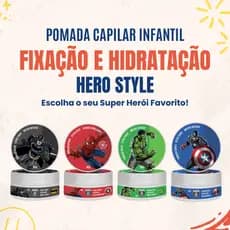 Pomada Para Cabelo Infantil Modelador de Penteado Super Heróis Kids Street Barbers 90g