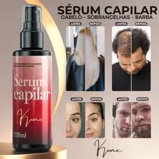 Sérum Capilar Cresce Rápido Cabelo Sobrancelhas e Barba Ação Fortalecedora Kiunic