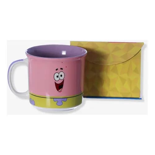 Caneca Cerâmica Patrick Bob Esponja ZonaCriativa 350ml Cor Rosa