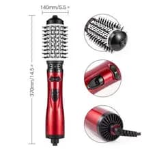 Escova Rotativa Elétrica Secador de Cabelo Profissional 2 em 1 MXN-101 370mm x 140mm Acessório de Cuidados com o Cabelo