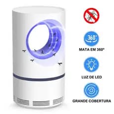 Mosquiteiro Elétrico USB LED - Repelente de Insetos e Pernilongos, Luz UV 360°, Sem Ruído