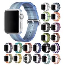 Pulseira Nylon Fivela Compativel Para Apple Watch Iwo 38mm 40mm 41mm 42mm 44mm 45mm Series 1 2 3 4 5 6 7 8