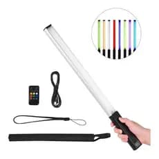 Bastao De Led Iluminador Preenchimento Rgb Com Controle Remoto Cabo Case Q508a