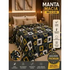 ⚜️ MANTA CASAL 1,80X2,00- MICROFIBRA /ESTAMPADA, SUPER MACIA E ACONCHEGANTE