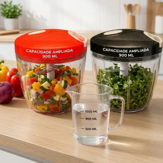 Processador Triturador Alimentos Manual 5 Lâminas 900ml Grande Promoção