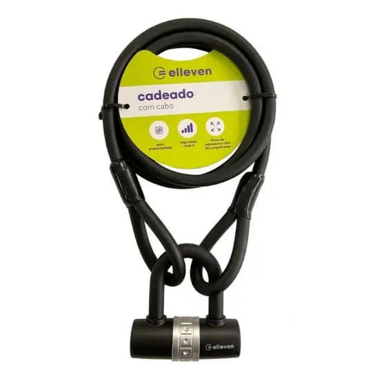 Cadeado U-Lock Reforçado com Cabo 1,5m e Chave – Bike/Moto Antifurto