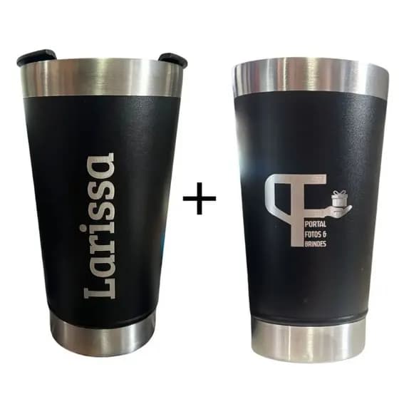 Kit 50 ou 60 Copos Térmicos Personalizados com Frente e Verso 473ml – Brinde com Tampa e Abridor | Nome Time Logo Evento