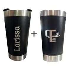 Kit 50 ou 60 Copos Térmicos Personalizados com Frente e Verso 473ml – Brinde com Tampa e Abridor | Nome Time Logo Evento