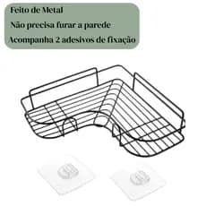 Kit Prateleiras de Parede em Metal com Suportes Organizadores para Banheiro e Cozinha