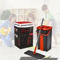 Mop Flat Rodo Lava e Seca Balde 5L Microfibra Esfregão Flexível Limpeza Piso Porcelanato Laminado