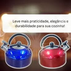 Chaleira Inox com Apito 2,5 Litros Cabo Anatômico Antitérmico Aquecimento Rápido Cozinha