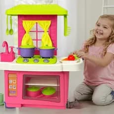 Cozinha Infantil Colorida Forno Pia Fogão Panelas Utensílios Acessórios Brinquedo Educativo Casinha