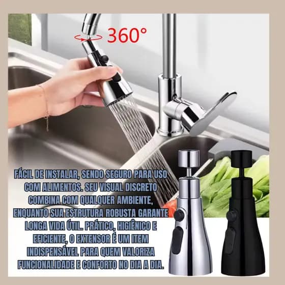 Bico Extensor Giratório para Torneira 360° Economia de Água Jato Articulado Cozinha Chuveirinho