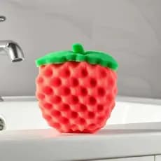 Esponja de Banho Corporal Esfoliante Macia Fruta Limpeza Pele Vermelha