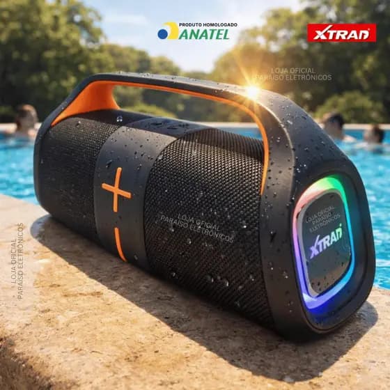 Caixa de Som Portátil WAVE BOX Bluetooth POTENTE 3600mAh TWS Prova d'Água Pen Drive