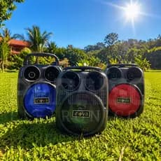 Caixa de Som Inova Bluetooth Portátil com Alça Rádio FM Bateria 1200 mAh - CORES SORTIDAS