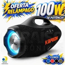 BOOMBOX 4 Caixa de Som POTENTE 100W / 50W RMS Portátil Bluetooth Rádio FM TWS AUX Prova D' Água