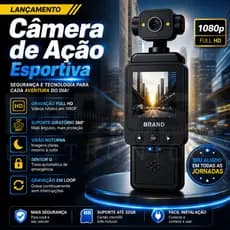 Câmera Wi-Fi de Ação Vlog 1080P Full HD Esportiva Tela 1.3 Mini Gravador de Vídeo para Aventuras