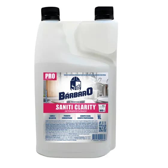 Detergente Clorado Limpa e Desinfeta Profisional 1L Barbaro