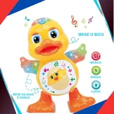 1/2 Brinquedos Patinho Pato Dançarino Musical Com Som Luz Infantil