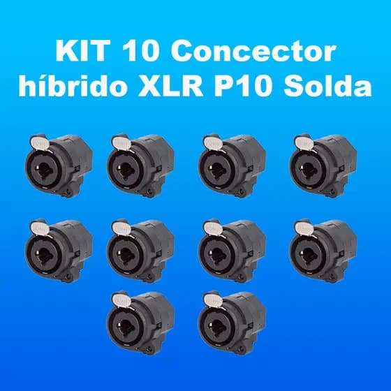 Kit 10 Conector XLR e P10 Híbrido Jack – Padrão Profissional