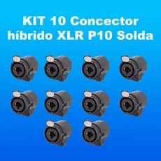 Kit 10 Conector XLR e P10 Híbrido Jack – Padrão Profissional