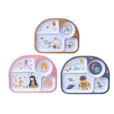 Prato Infantil Refeição Divisórias Personagens Melamine Tuut