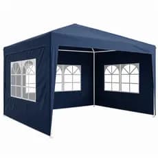 Tenda Gazebo Desmontável 3x3m Com Cortinas Cordas e Estacas Azul