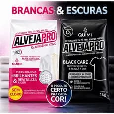 AlvejaPro Branco & Preto 1kg | Alvejante Sem Cloro e Detergente para Roupas Escuras