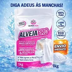 Alvejante Sem Cloro AlvejaPro 1kg Oxigênio Ativo – Remove Manchas Difíceis Roupas Brancas