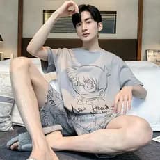 Pijama Masculino Verão Manga Curta Algodão Masculino Verão Fino Masculino Plus Size Loungewear20251231