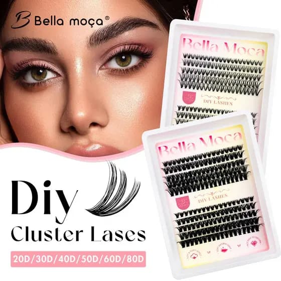 Bella moca 120 Pçs Cílios Postiços Fofos Falso Vison Extensão Maquiagem Fácil Aplicação DIY Bandeja De Mistura 8-14mm