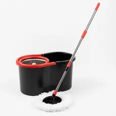 Mop Giratório 14 Litros com Centrifugador Inox + 1 Refis com Rodinhas