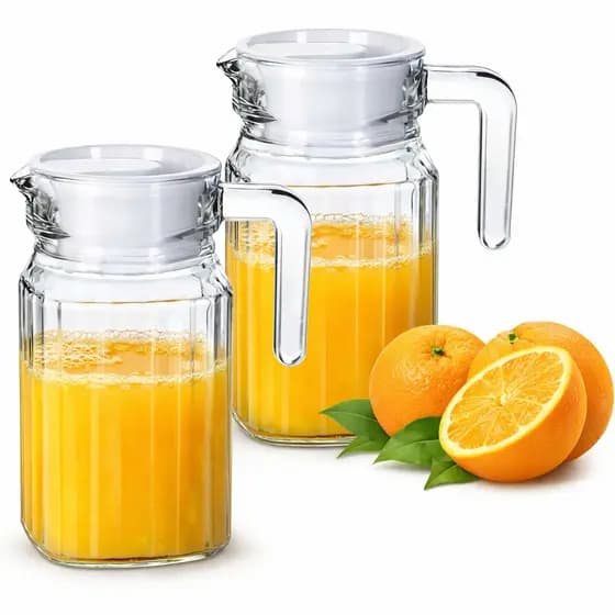 Jarra C/ Tampa 500ml Em vidro 2 Unidades