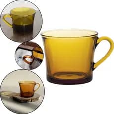 Jogo 6 Xícaras Vidro Âmbar 180ml Glass Chá Café