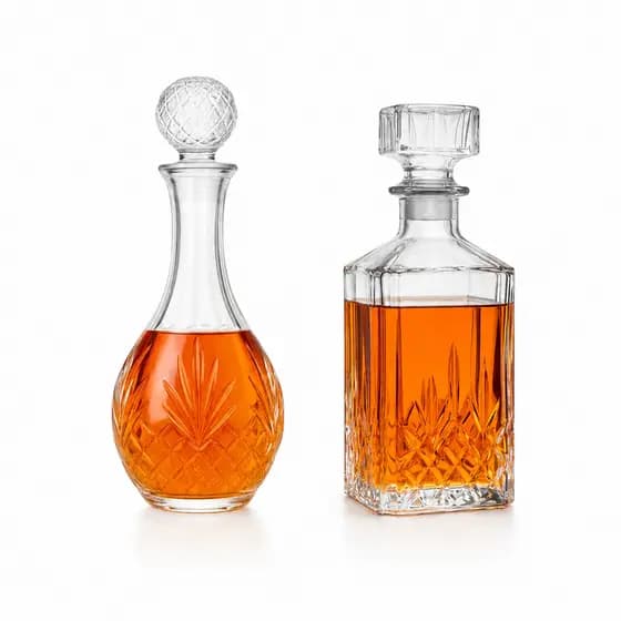 Garrafa Licoreira Vidro Cristal Com Tampa Mesa Cozinha Bar Decoração 960ml