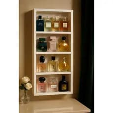 Expositor Prateleira Porta Perfume, Esmalte e Cosméticos com Divisórias – MDF Montado 10cm