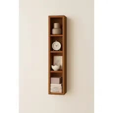 Nicho vertical moderno com prateleiras em MDF, 40x20x20 cores.